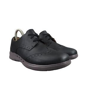Clarks Shoes Womens 6.5 Oxford Leather Hinton Unstructured Black Comfort Career
